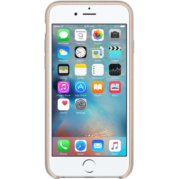 Capac protectie spate Apple Leather Case pentru iPhone 6s Plus, Gri Rose