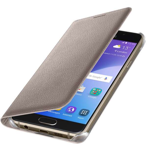 Husa Samsung Flip Wallet pentru Galaxy A3 2016 A310, Auriu