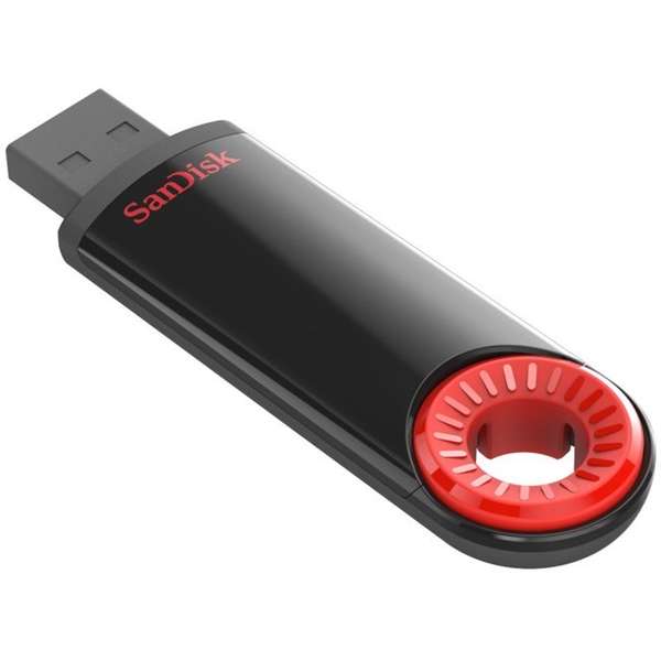 Memorie USB SanDisk Cruzer Dial, 16GB, USB 2.0, Negru/Rosu