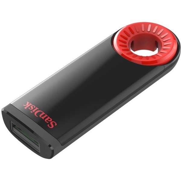 Memorie USB SanDisk Cruzer Dial, 16GB, USB 2.0, Negru/Rosu