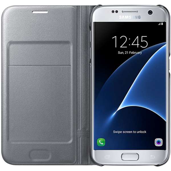 Husa Samsung LED View Cover pentru Galaxy S7 G930, Argintiu