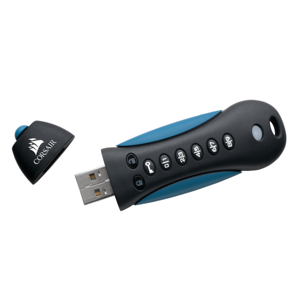 Memorie USB Corsair Padlock 3, 64GB, USB 3.0, Negru/Albastru