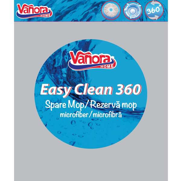 Rezerva mop rotativ 360 Vanora Easy Clean VN-YON-009M, Microfibra