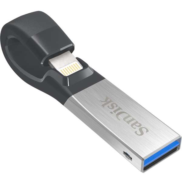 Memorie USB SanDisk iXpand, 128GB, USB 3.0/Lightning, Gri