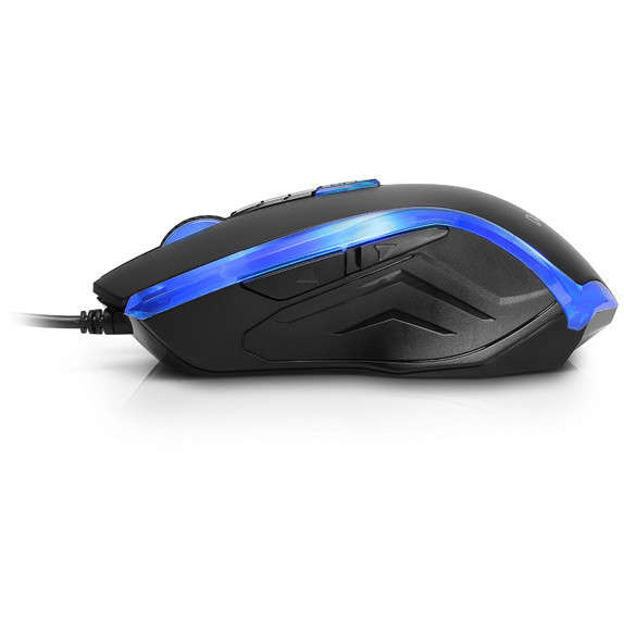 Mouse gaming Delux M556, USB, Optic, 2400dpi, Negru/Albastru