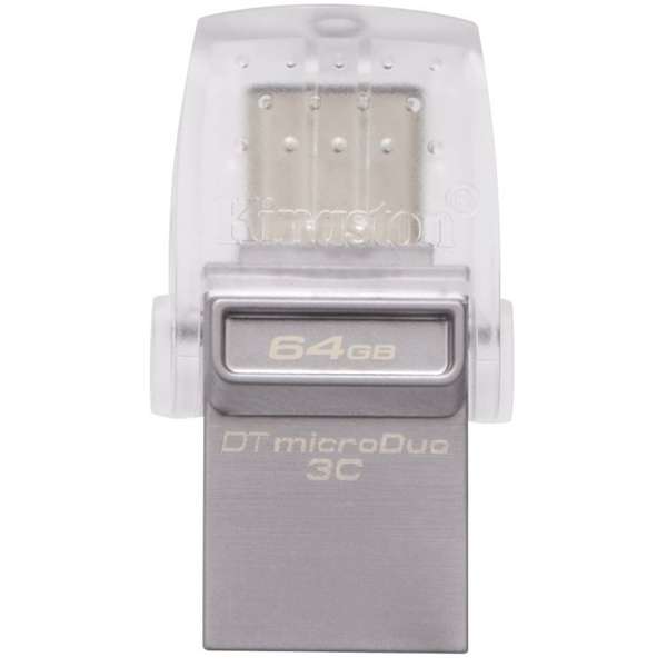 Memorie USB Kingston DataTraveler microDuo 3C, 128GB, USB 3.1/USB Type-C, Argintiu