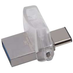 DataTraveler microDuo 3C, 128GB, USB 3.1/USB Type-C, Argintiu