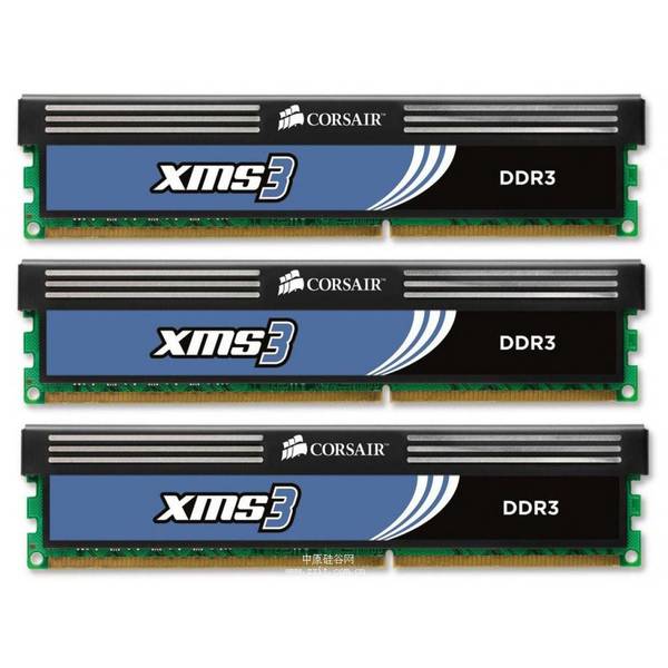 Memorie Corsair XMS3, 6GB, DDR3, 1600MHz, CL9, Kit Tri Channel, Rev. A
