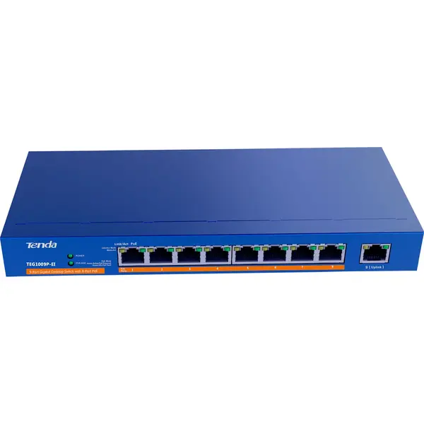 Switch PoE Tenda PoE TEG1009P-EI Gigabit, 9 porturi - 8 porturi PoE