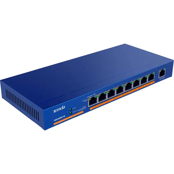 Switch PoE Tenda PoE TEG1009P-EI Gigabit, 9 porturi - 8 porturi PoE