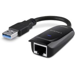 Placa de retea Linksys USB3GIG, USB 3.0, 1 x RJ-45, 10/100/1000 Mbps