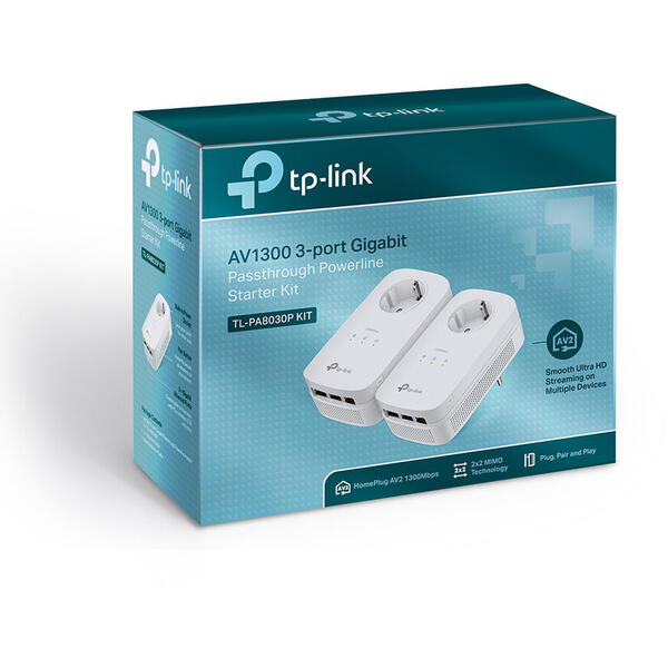 Kit PowerLine TP-LINK TL-PA8030PKIT AV1200 3x Gigabit
