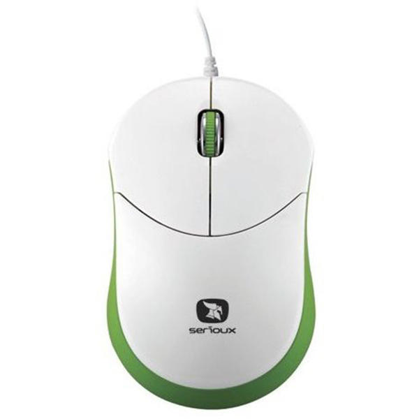 Mouse Serioux Rainbow 680, USB, Optic, 1000dpi, Alb/Verde