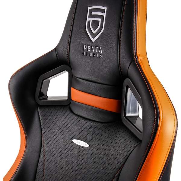 Scaun Gaming NobleChairs Epic Penta Sport Edition, Negru/Portocaliu