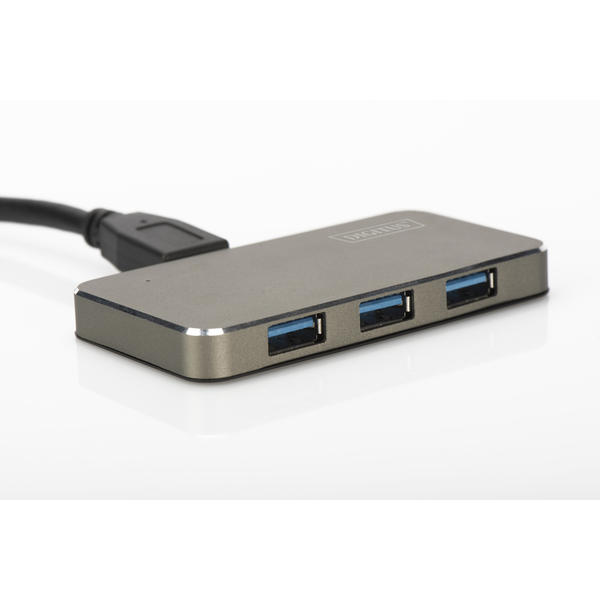 Hub USB Digitus DA-70240, 4 x USB 3.0, Argintiu