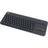 Tastatura Logitech Touch K400 Plus, Wireless, USB, Layout UK, Negru