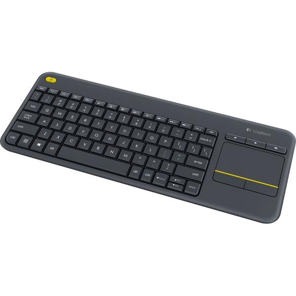 Tastatura Logitech Touch K400 Plus, Wireless, USB, Layout UK, Negru
