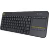 Tastatura Logitech Touch K400 Plus, Wireless, USB, Layout DE, Negru