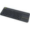 Tastatura Logitech Touch K400 Plus, Wireless, USB, Layout DE, Negru