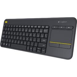 Tastatura Logitech Touch K400 Plus, Wireless, USB, Layout DE, Negru