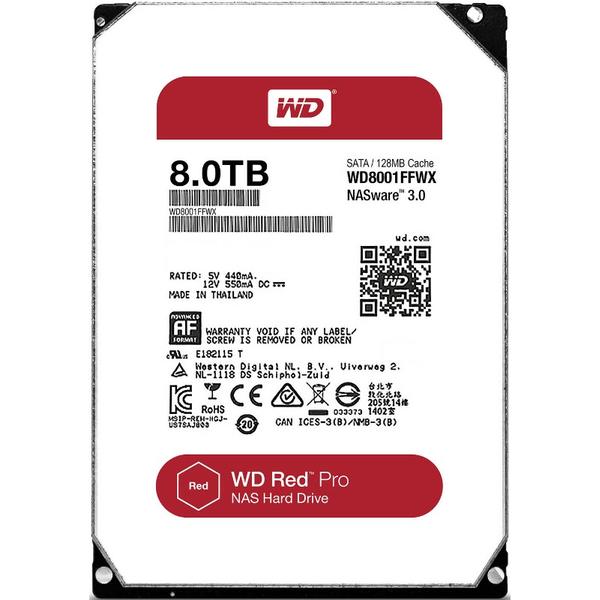 Hard Disk WD Red Pro, 8TB, SATA 3, 7200RPM, 128MB