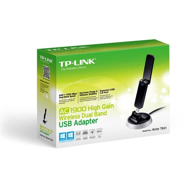 Placa de retea Wireless TP-LINK Archer T9UH, USB 3.0, 802.11 a/b/g/n/ac, 600Mbps + 1300Mbps, Dual Band AC1900