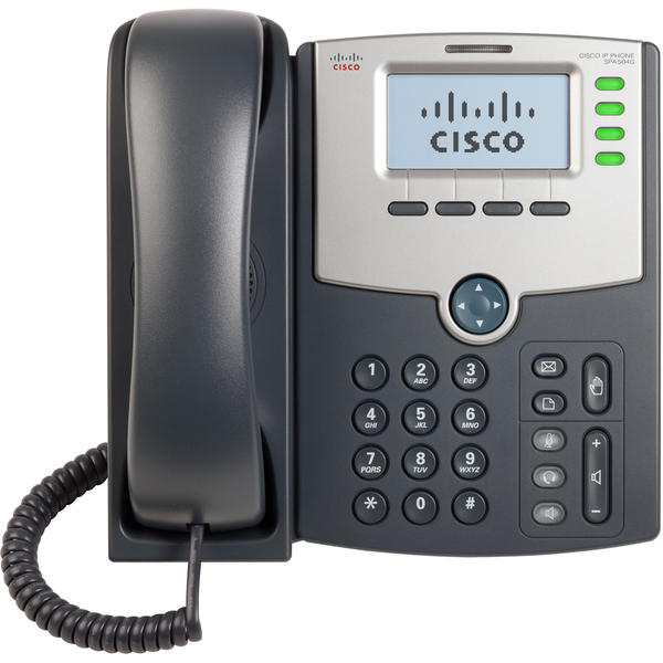 Telefon VoIP Cisco SPA504G, Display, PoE, PC Port