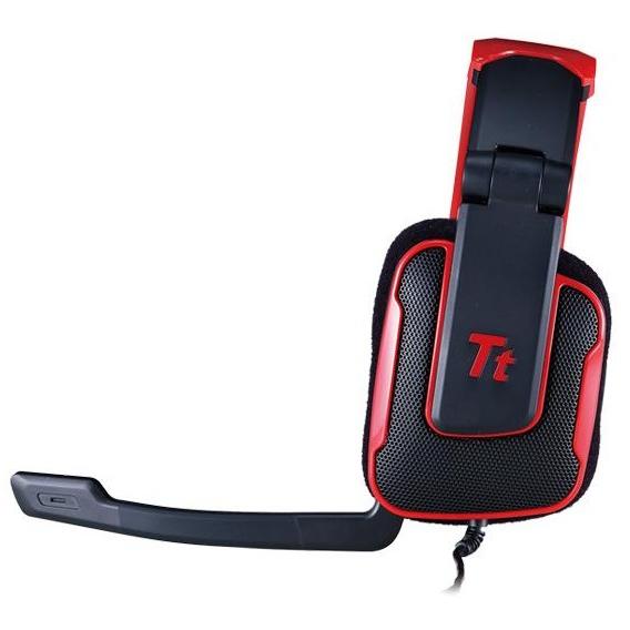 Casti gaming Thermaltake Tt eSPORTS Shock Blasting Red, Jack 3.5 mm, Negru/Rosu