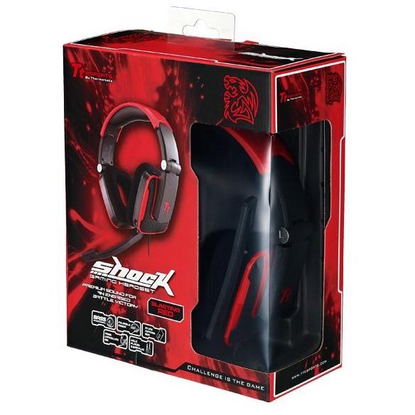 Casti gaming Thermaltake Tt eSPORTS Shock Blasting Red, Jack 3.5 mm, Negru/Rosu