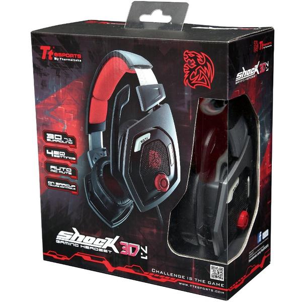 Casti gaming Thermaltake Tt eSPORTS Shock 3D 7.1, USB, Negru