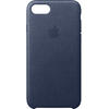 Capac protectie spate Apple Leather Case pentru iPhone 7, Albastru Midnight