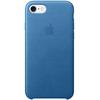 Capac protectie spate Apple Leather Case pentru iPhone 7, Albastru Sea