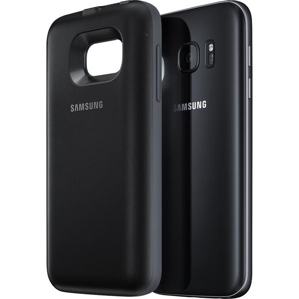 Capac protectie spate cu acumulator si incarcare wireless Samsung pentru Galaxy S7 (G930), Negru
