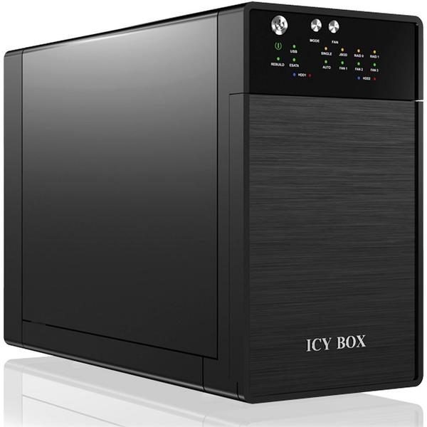 Rack RAIDSONIC Icy Box IB-RD3620SU3, HDD, Extern, 3.5", SATA, USB 3.0,  eSATA, Negru