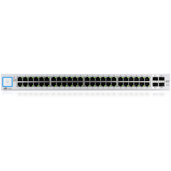 Switch Ubiquiti UniFi US-48, Gigabit, 48x 10/100/1000Mbps, 2 x SFP, 2 x SFP+, Management