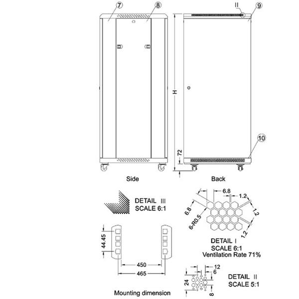 Cabinet Metalic Xcab 22U80100S, 22U, Negru