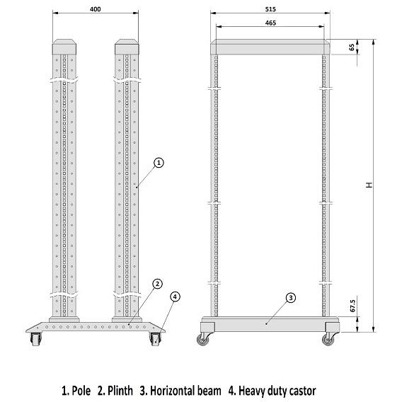 Cabinet Metalic Xcab 32u600DR, 32U, Negru