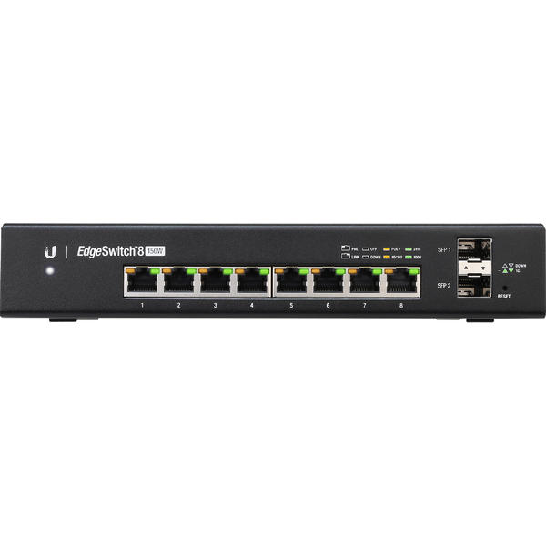 Switch Ubiquiti EdgeSwitch 8 ES-8-150W, Gigabit, 5x RJ-45, 2x SFP, PoE, Management