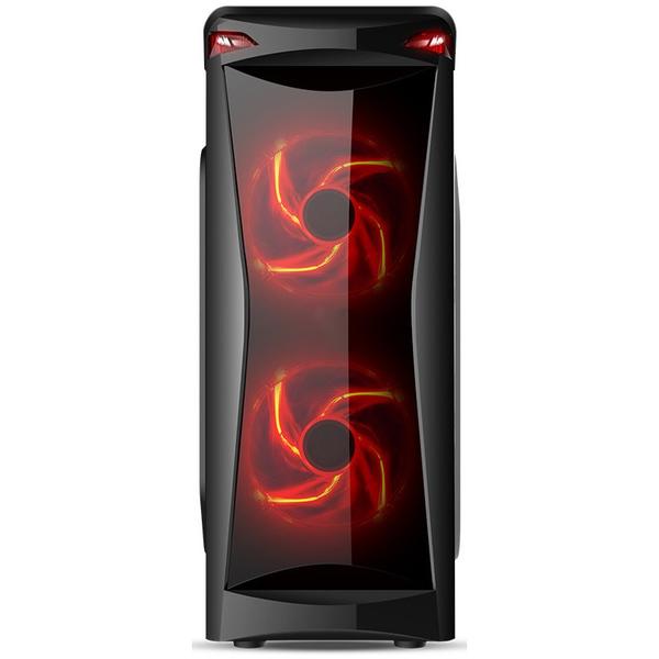 Carcasa Floston RED FIRE, MiddleTower, Fara sursa, Negru