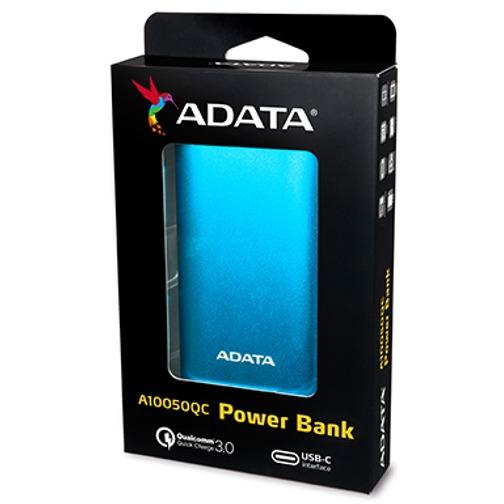Baterie externa A-DATA A10050QC, 10050 mAh, Albastru