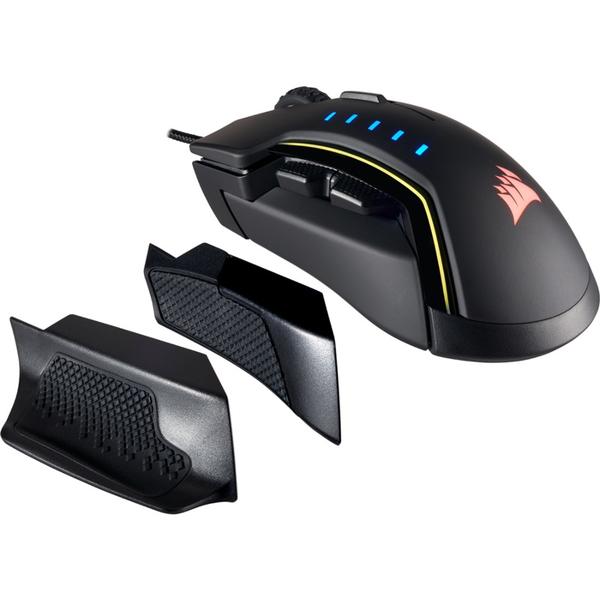 Mouse Corsair GLAIVE RGB, USB, Optic, 16000dpi, Negru