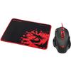 Mouse gaming Redragon Hydra + Archelon M, USB, Optic, 14400dpi, Negru/Rosu