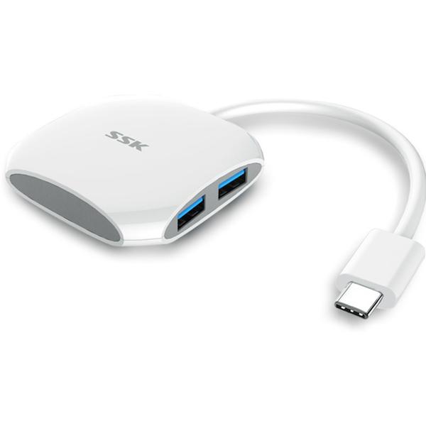 Hub USB SSK SHU810, 4 x USB 3.0, Alb