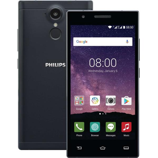 Smartphone Philips X586, Dual SIM, 5.0'' IPS Multitouch, Quad Core 1.3GHz, 2GB RAM, 16GB, 13MP, 4G, Black