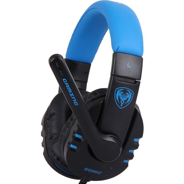 Casti gaming Somic G923 Blue, Jack 3.5mm, Negru/Albastru