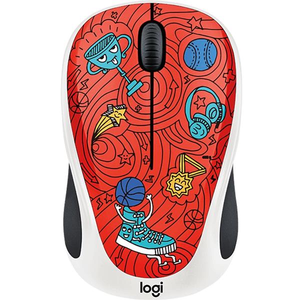 Mouse Logitech M238 - Doodle Collection - CHAMPION CORAL, Wireless, USB, Optic, 1000dpi, Multicolor