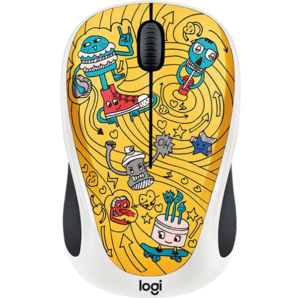 Mouse Logitech M238 - Doodle Collection - GO-GO GOLD, Wireless, USB, Optic, 1000dpi, Multicolor