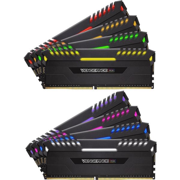Memorie Corsair Vengeance RGB LED, 64GB, DDR4, 3000MHz, CL15, 1.35V, Kit x 8