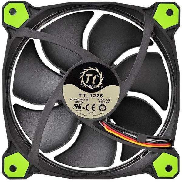 Ventilator PC Thermaltake Riing 12 High Static Pressure Green LED, 120mm, 3 Fan Pack