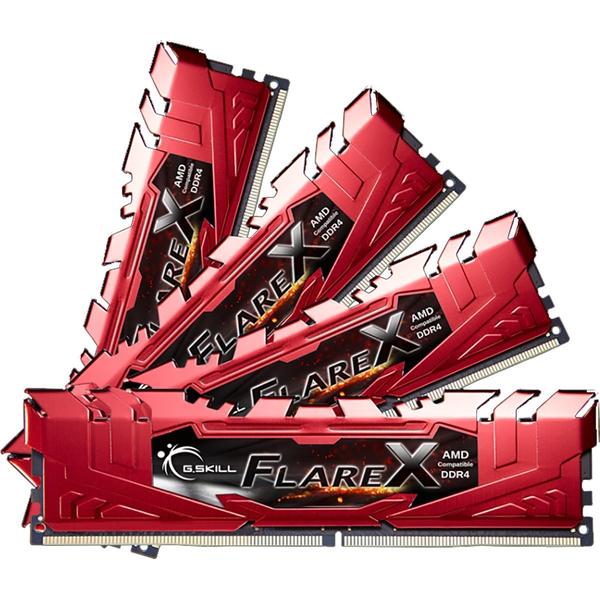 Memorie GSkill Flare X (for AMD), 32GB, DDR4, 2400MHz, CL15, 1.2V, Kit Quad Channel